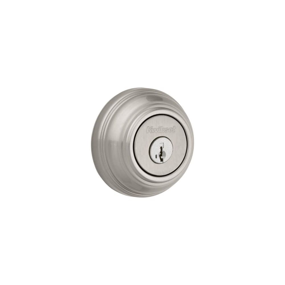 Kwikset SmartKey Door Deadbolt Satin Nickel Double Cylinder Round - Ascmtools