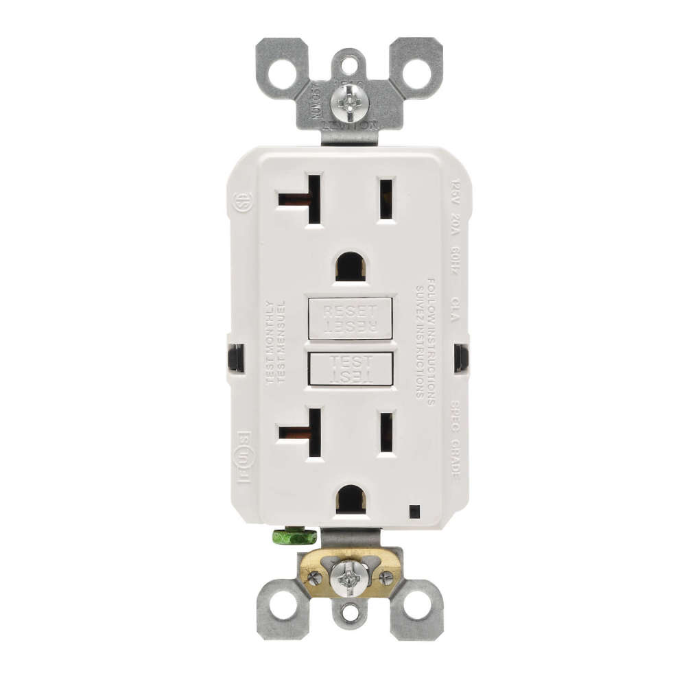 Leviton SmartlockPro GFCI Outlet 20A 125V Duplex White NEMA 5-20R - Ascmtools