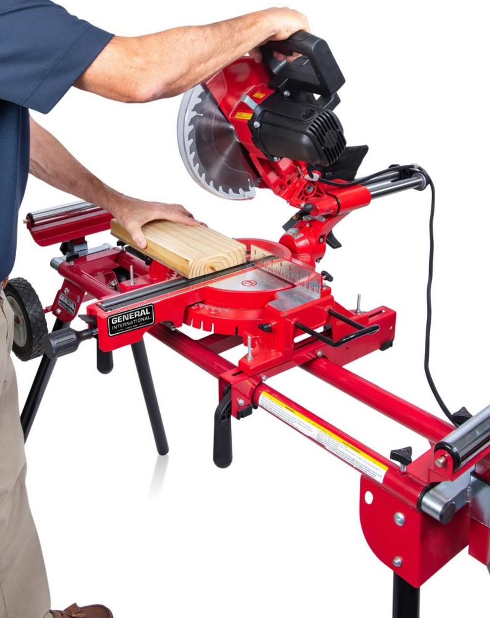 General International 10″ Sliding Miter Saw Laser Alignment 15 Amp - Ascmtools