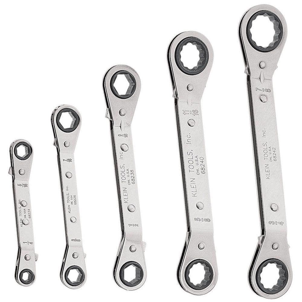 Klein Tools Reverse Ratchet Box Wrench Set 5 Pc - Ascmtools