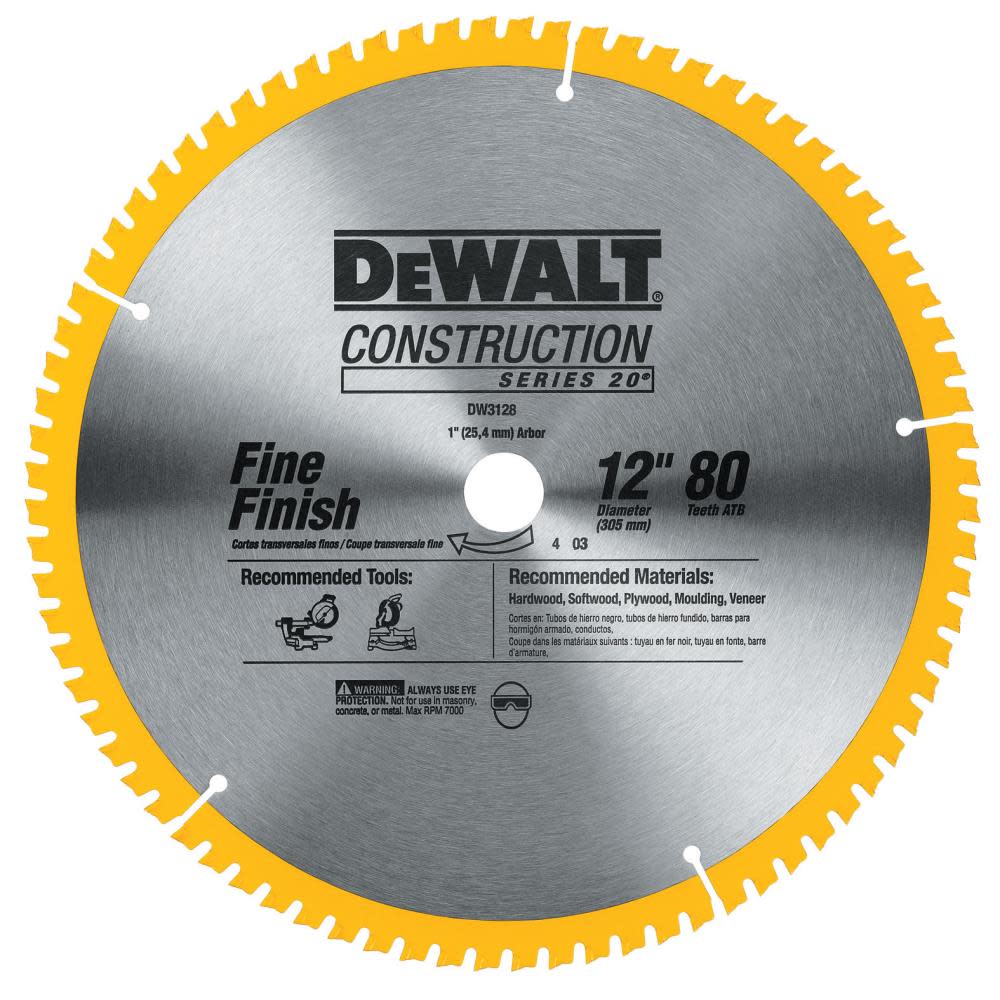 DEWALT 2-Pack 12″ 80T Saw Blade - Ascmtools