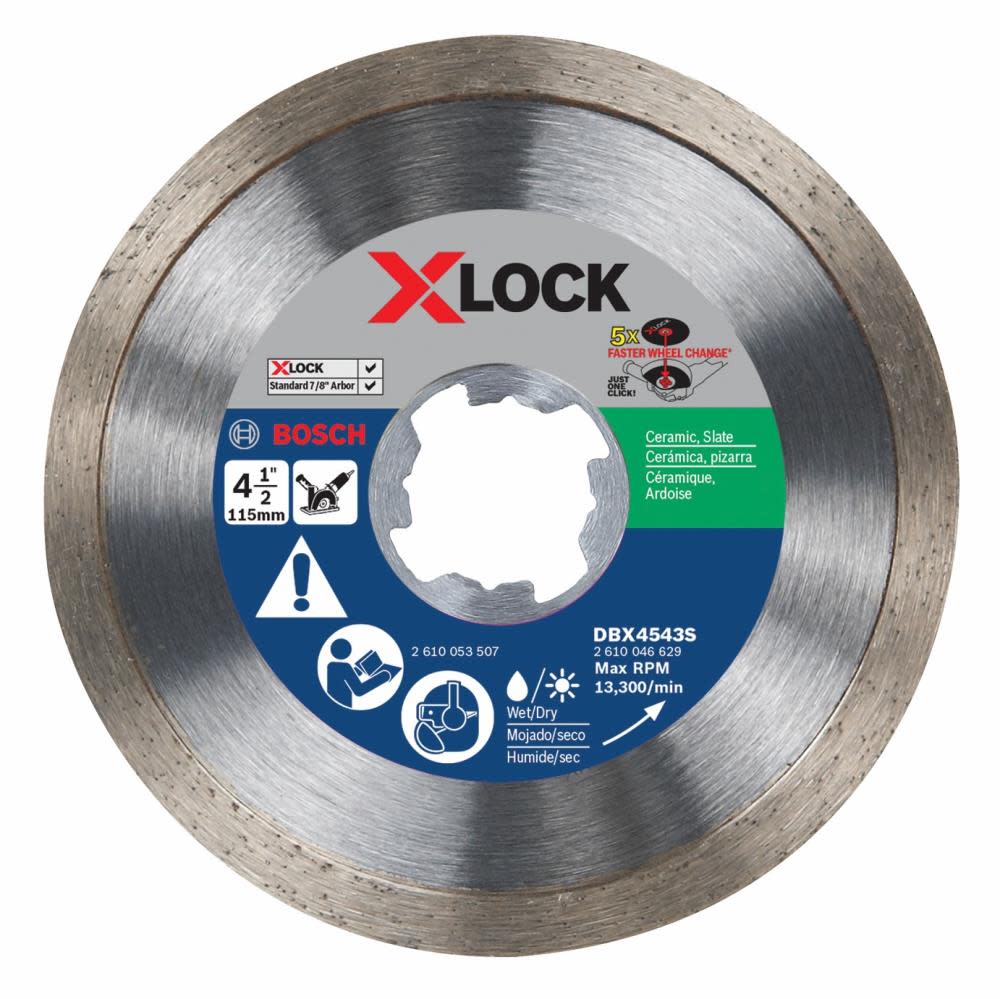 Bosch 4-1/2 In X-LOCK Continuous Rim Diamond Blade - Ascmtools
