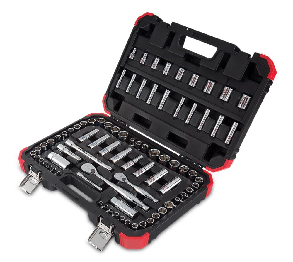 Sunex 79 Pc Chrome Socket Set 1/4 In. 3/8 In. Drive - Ascmtools