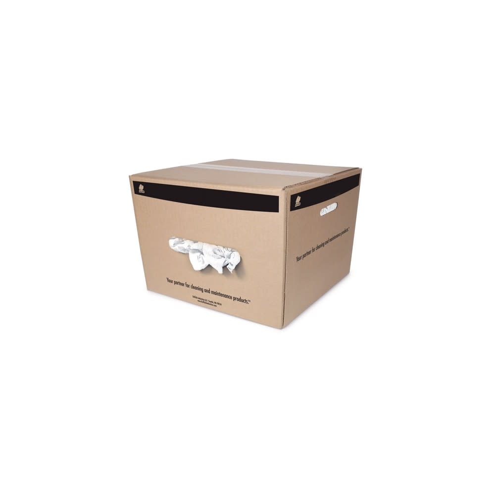 Buffalo Industries Recycled White T Shirt Cloth Rag 25 Lb Box - Ascmtools