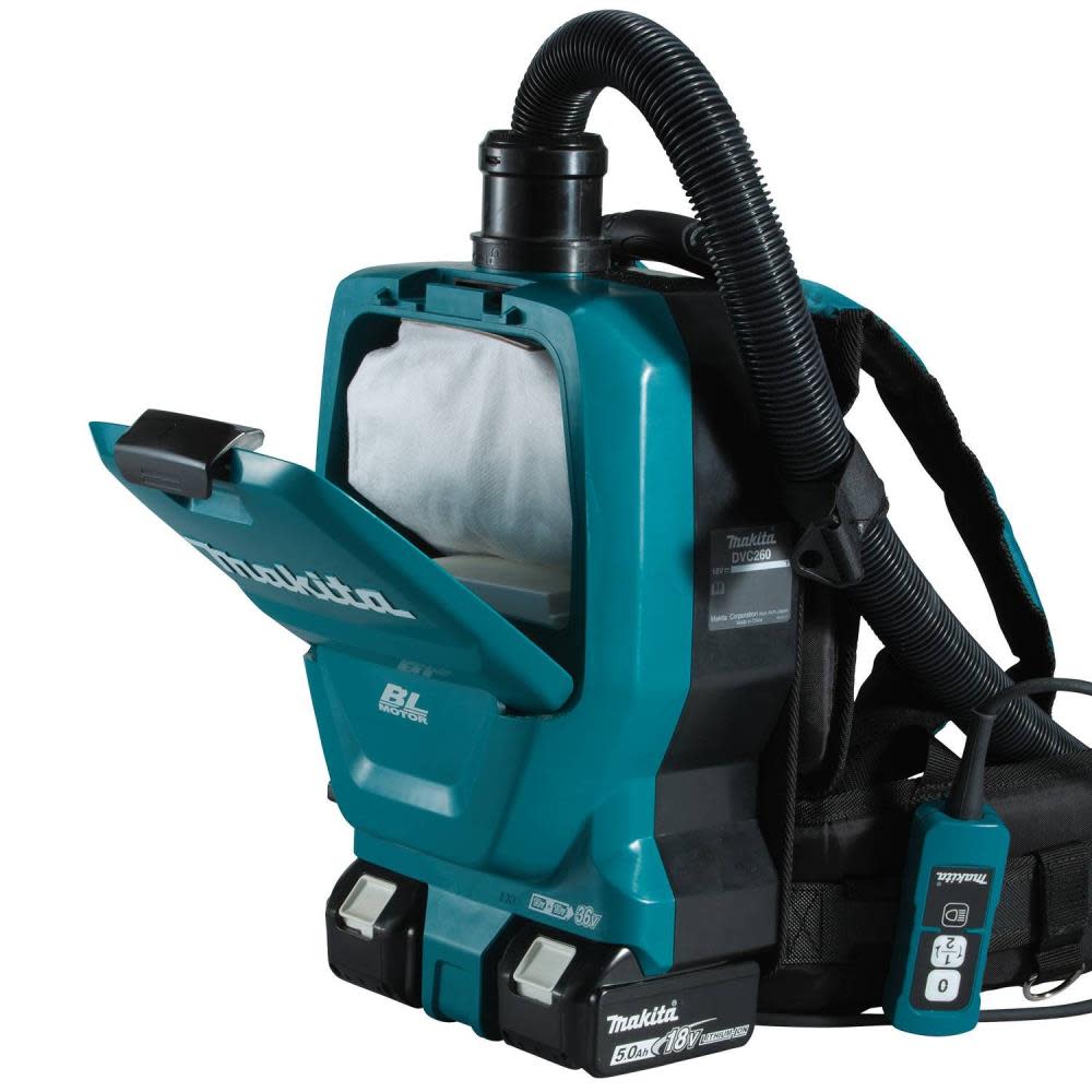 Makita 18V X2 LXT 36V 1/2 Gallon HEPA Backpack Dry Dust Extractor/Vacuum Kit - Ascmtools