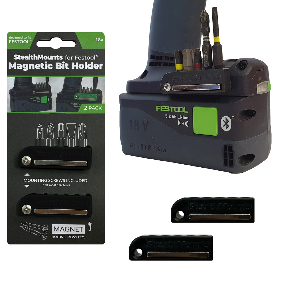 Stealthmounts BLACK Bit Holder for 2pk - Ascmtools