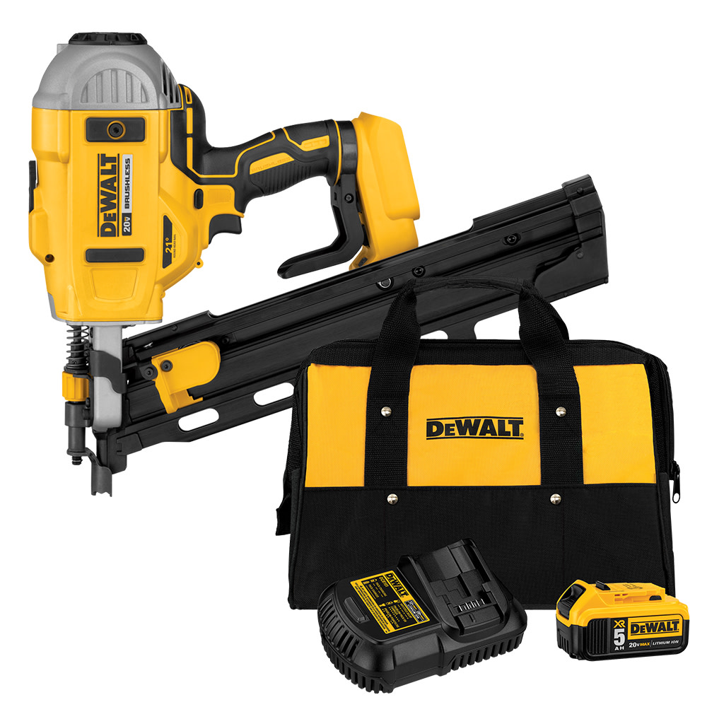 DEWALT 20V MAX* 21 Degree Plastic Collated Framing Nailer Bundle - Ascmtools