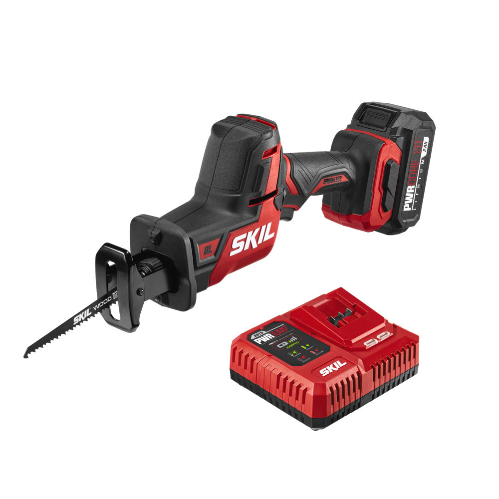 SKIL PWRCORE 20 Brushless 20V Compact Reciprocating Saw Kit - Ascmtools
