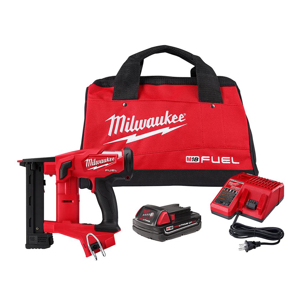 Milwaukee M18 FUEL 18 Gauge 1/4 in. Narrow Crown Stapler Kit - Ascmtools