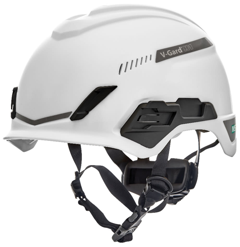 MSA Safety Works V Gard H1 Safety Helmet Trivent White Fas Trac III Pivot - Ascmtools