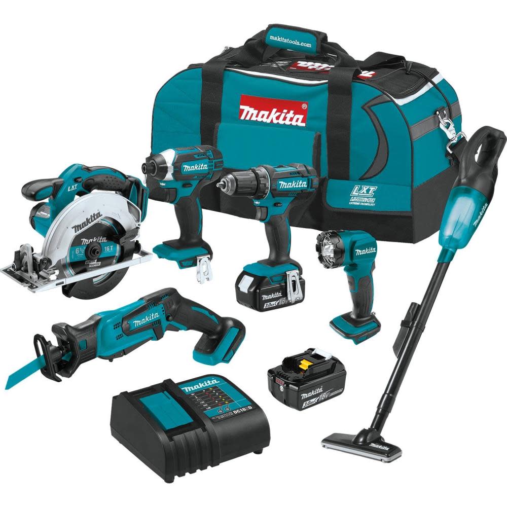 Makita 18V LXT Lithium-Ion Cordless 6-Piece Combo Kit (3.0Ah) - Ascmtools