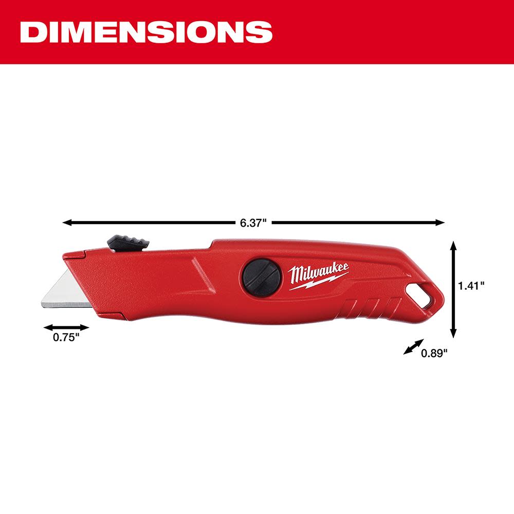 Milwaukee Self Retracting Utility Knife - Ascmtools
