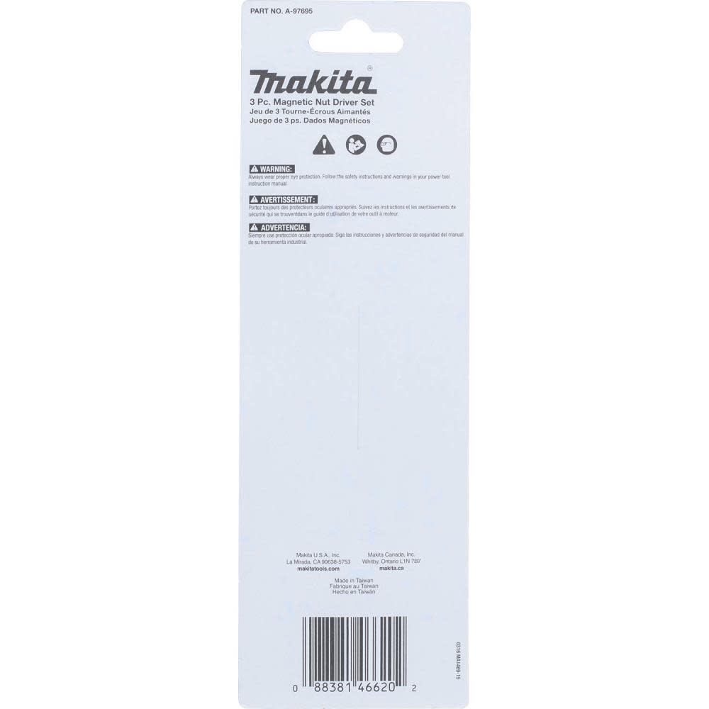 Makita Impact X 3 Pc. 6 Magnetic Nut Driver Set - Ascmtools
