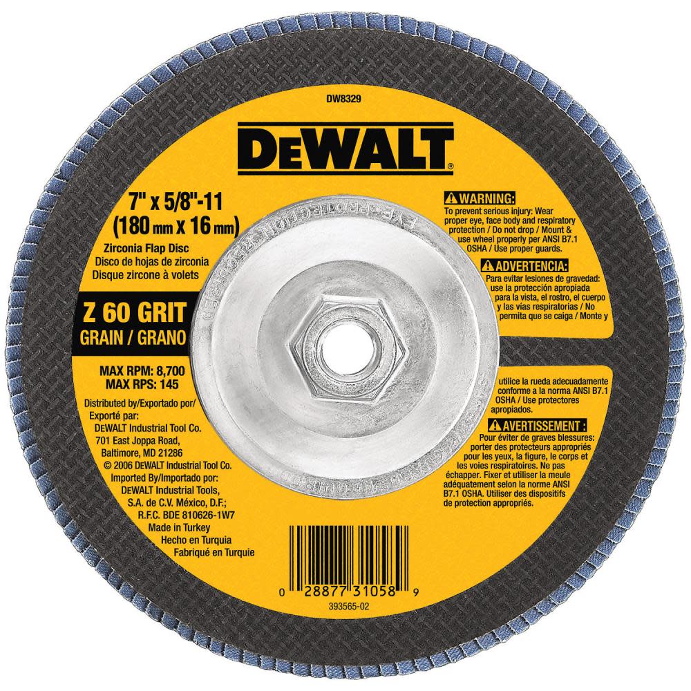 DEWALT 7-in x 5/8-in 60 g Type 29 HP Flap Disc - Ascmtools