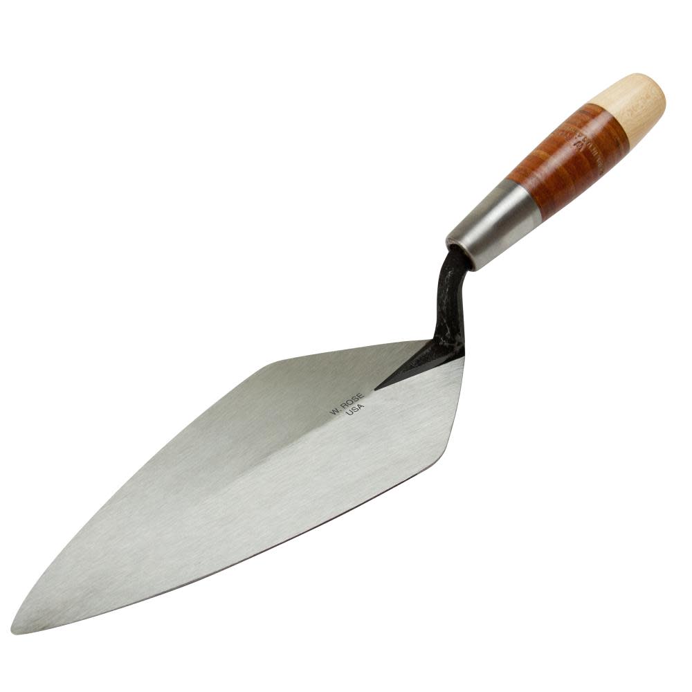 Kraft Tool Co 10 In. Narrow London Brick Trowel with Leather Handle - Ascmtools