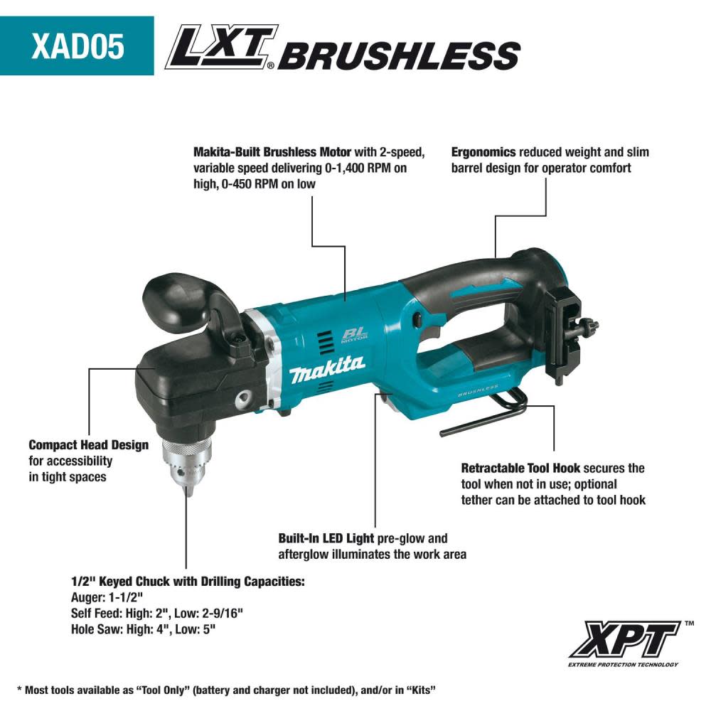 Makita 18V LXT 1/2″ Right Angle Drill Kit - Ascmtools