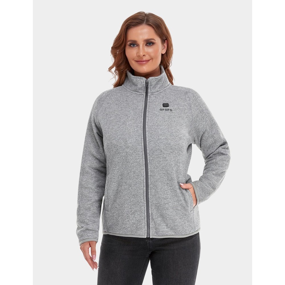 ORORO Womens Flecking Gray Heated Fleece Jacket Kit 3X - Ascmtools