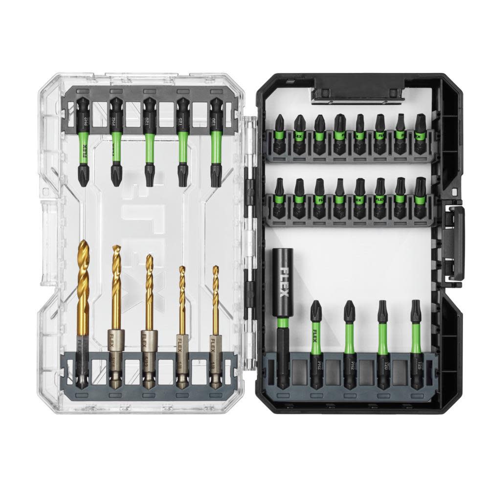 FLEX 31 Pc. Impact Drill and Drive Bit Set - Ascmtools