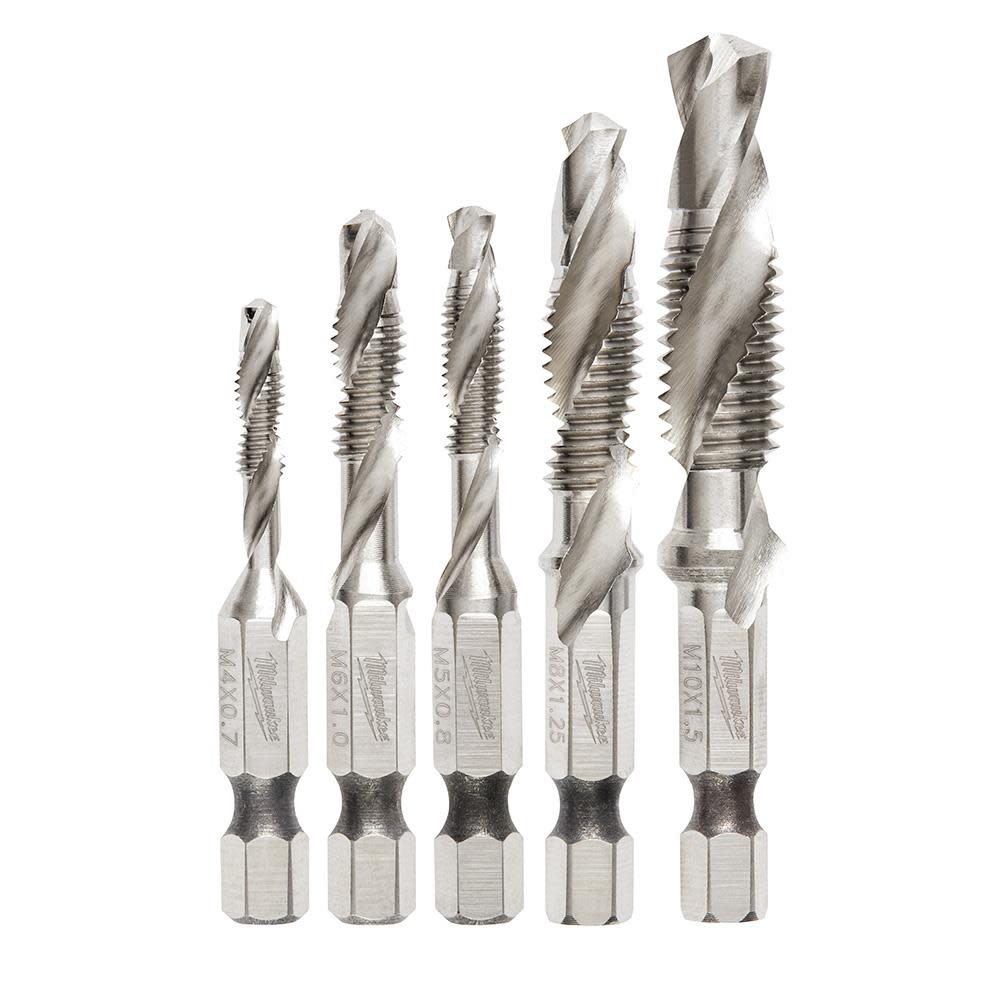 Milwaukee SHOCKWAVE 5 Pc. Metric Impact Drill Tap Set - Ascmtools