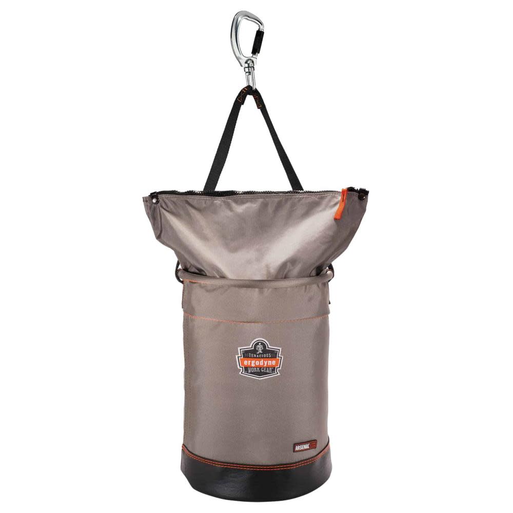 Ergodyne Hoist Bucket with Swiveling Carabiner Large Gray - Ascmtools