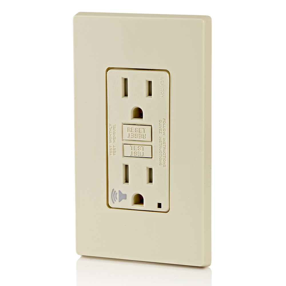 Leviton NEMA 5-15R Audible Outlet 15A 125V Light Almond - Ascmtools