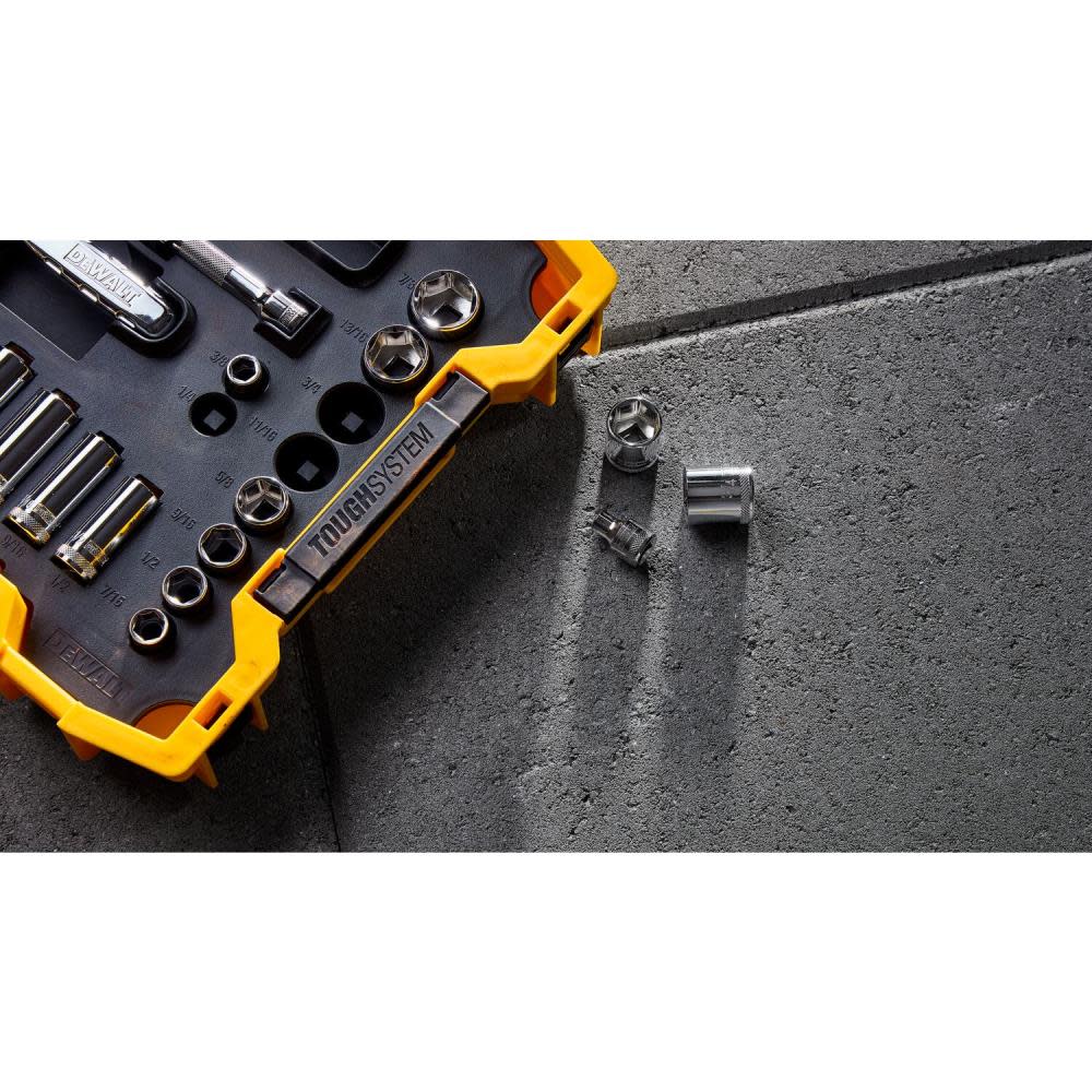 DEWALT Socket & Ratchet 37pc Set with TOUGHSYSTEM 2.0 Shallow Tool Tray - Ascmtools