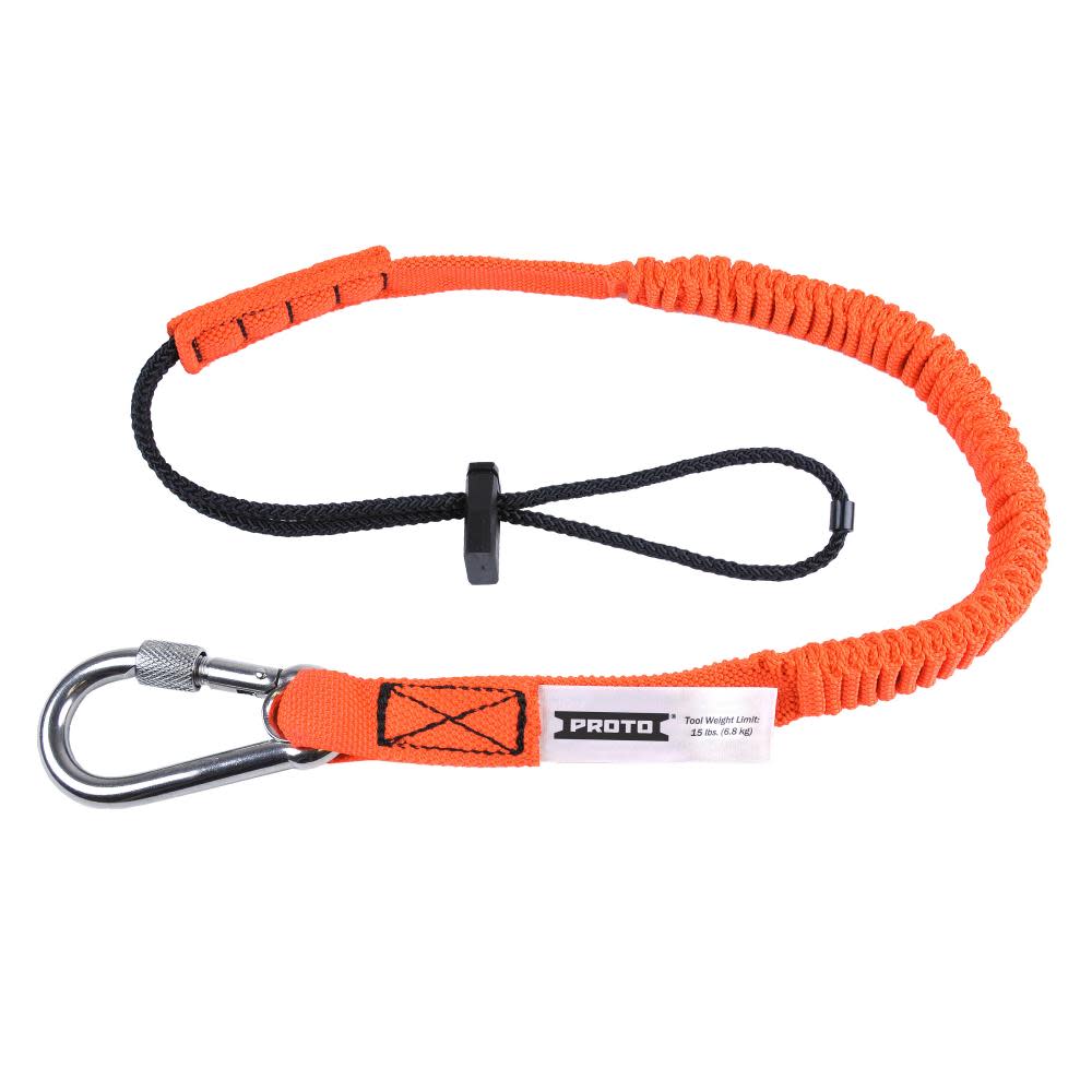 Proto Elastic Lanyard With Screw Gate Carabiner – 15 lb. - Ascmtools