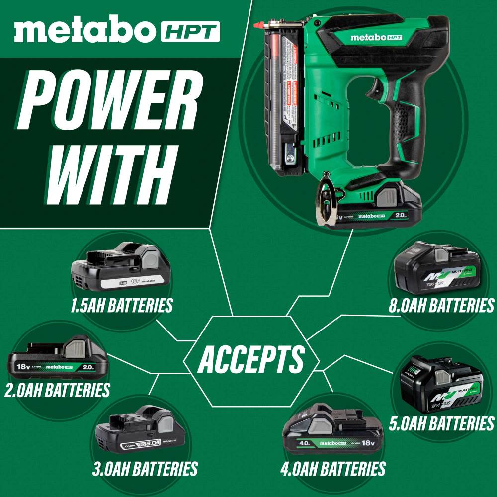 Metabo HPT 18V MultiVolt Compact 23 Gauge Compact Pin Nailer Cordless 2Ah Kit - Ascmtools