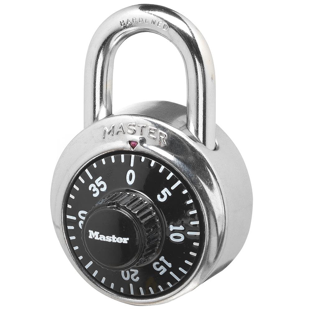 Master Lock 1.875-in Chrome with Black Dial Steel Shackle Combination Padlock - Ascmtools