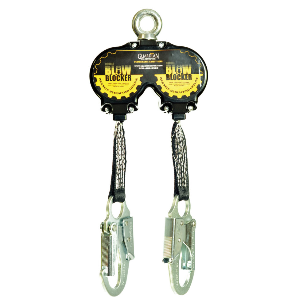 Guardian Fall Protection 6 Ft. Double Blow Blocker Retractable with High Strength Rebar Hook - Ascmtools