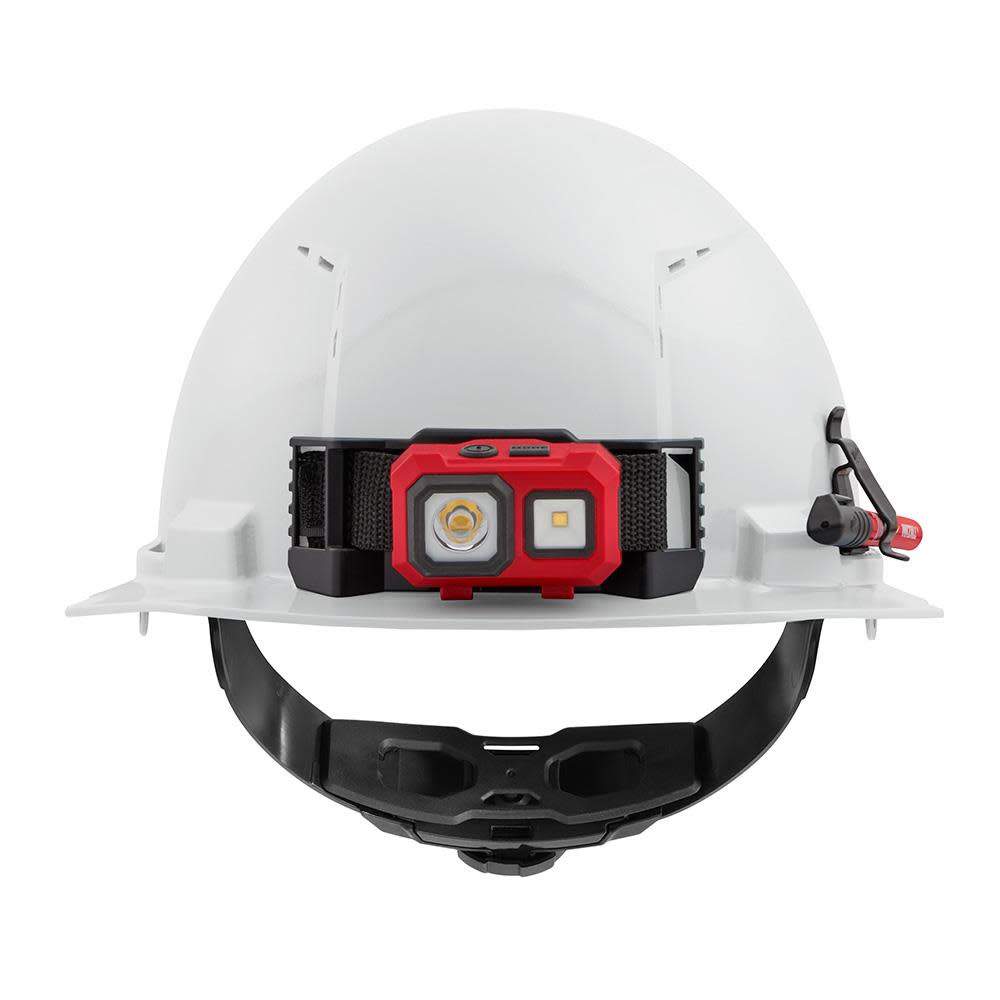 Milwaukee White Front Brim Vented Hard Hat with 4pt Ratcheting Suspension Type 1 Class C - Ascmtools