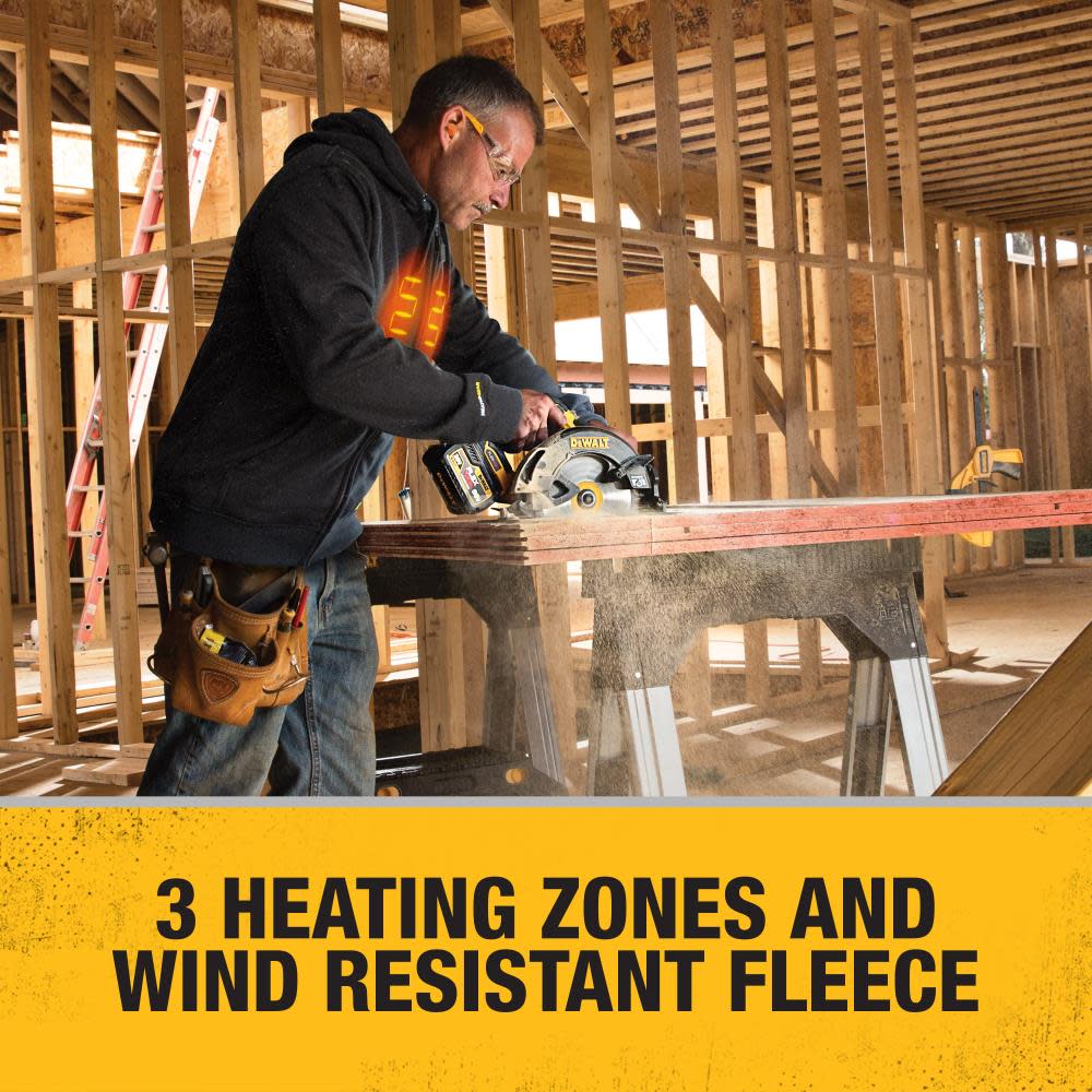 DEWALT 20V Max Mens Heated Bare Tool Hoodie 2X Black - Ascmtools