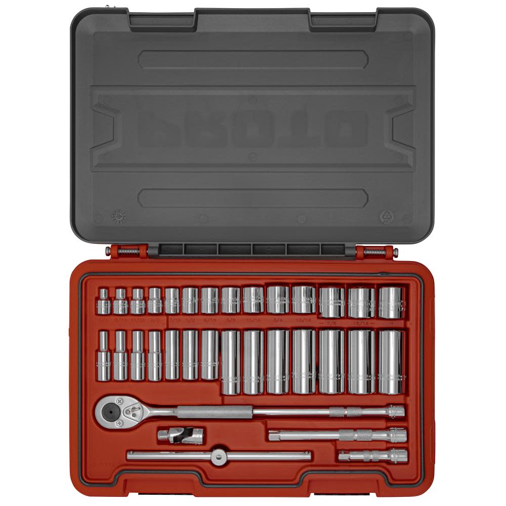 Proto Socket Set 3/8 DR 34pc SAE 6pt - Ascmtools
