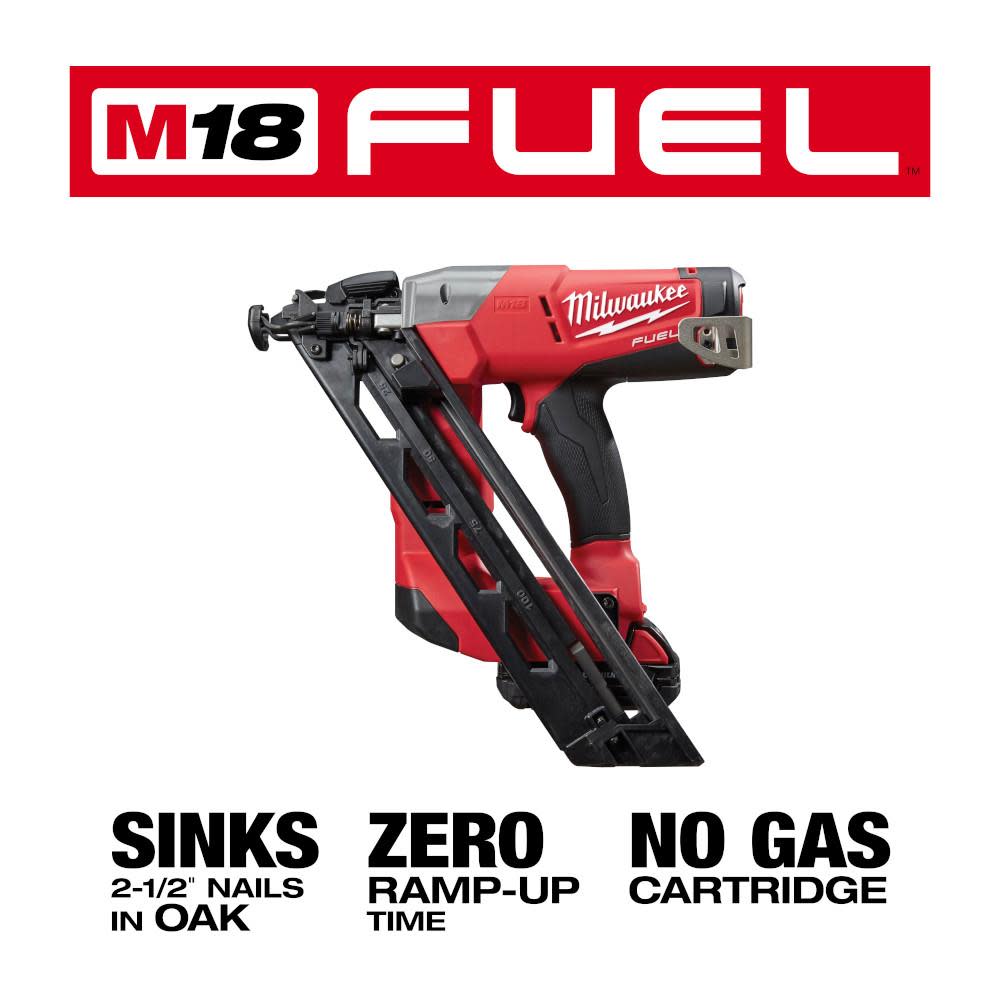 Milwaukee M18 FUEL 15 Gauge Finish Nailer Kit - Ascmtools