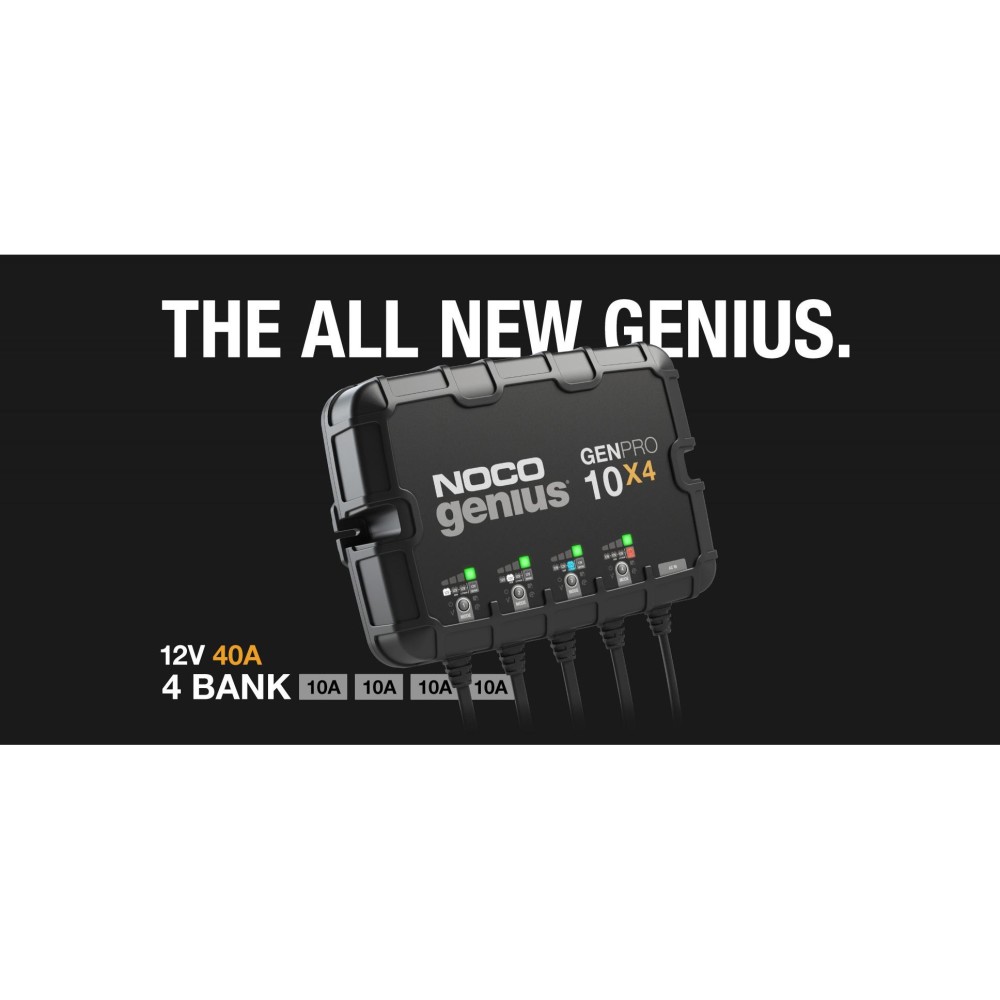 Noco 12V Battery Charger 40A Fully Automatic 4 Bank On Board - Ascmtools