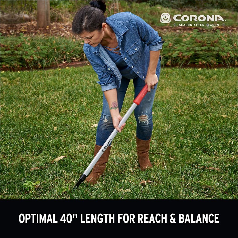 Corona Weeder 40″ ComfortGEL Steel Extended Reach 2 Prong - Ascmtools