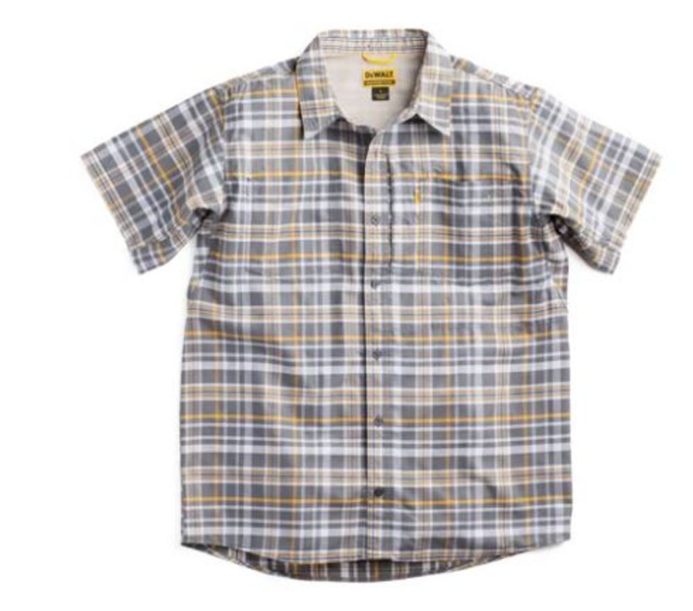 DEWALT Austin Plaid Prostretch Work Shirt Gunmetal XL - Ascmtools