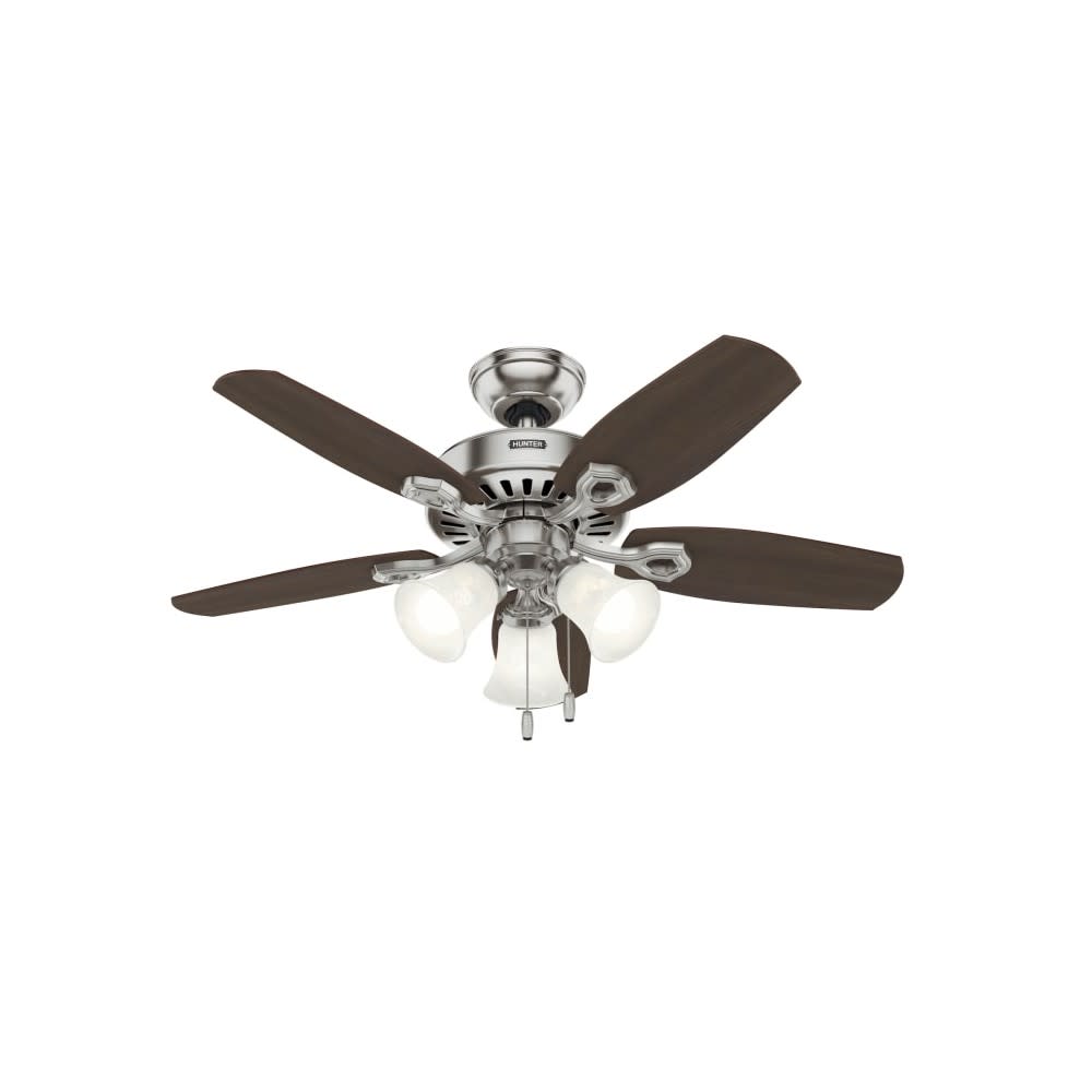 Hunter Fan Builder Ceiling Fan 42″ Brushed Nickel Brazilian Cherry - Ascmtools
