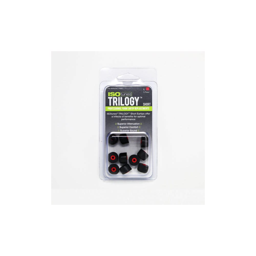 ISOtunes Trilogy Red Core Short Foam Ear Tips Large 5 Pairs - Ascmtools