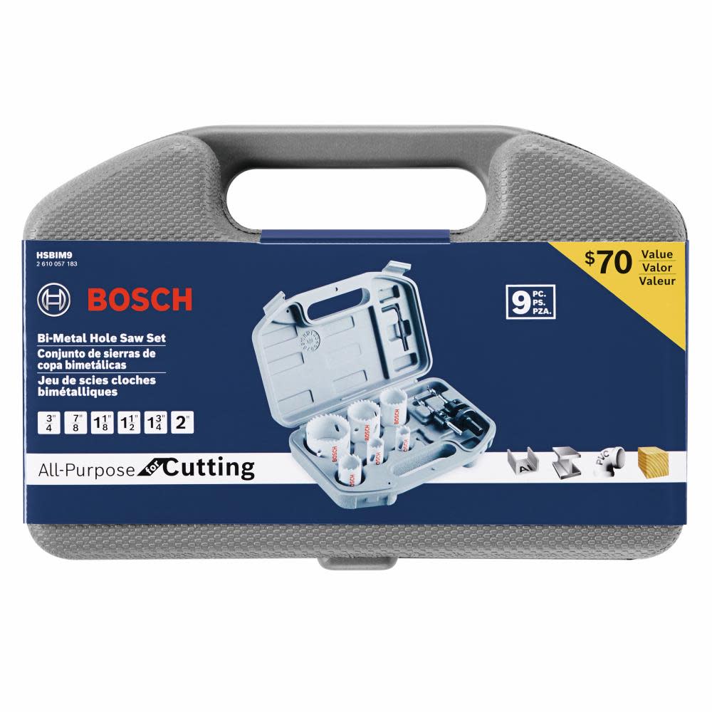 Bosch Bi Metal Hole Saw Set General Purpose 9pc - Ascmtools
