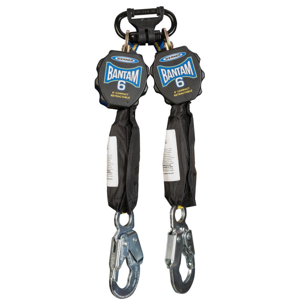 Werner 6 ft Bantam Twin Leg Web Self-Retracting Lifeline - Ascmtools