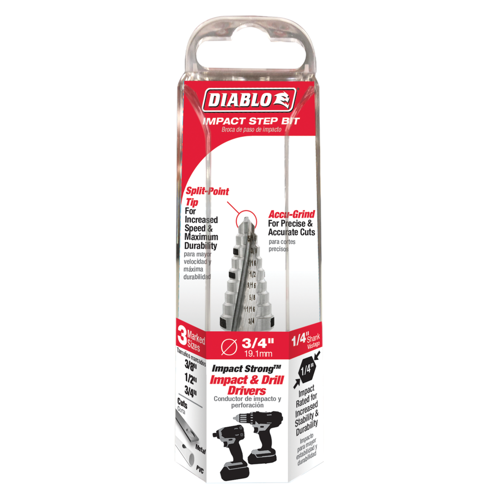 Diablo Tools 3/8″ – 3/4″ Impact Step Drill Bit (9 Steps) - Ascmtools