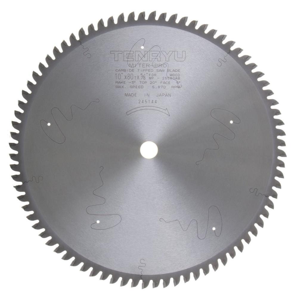 Tenryu 10In x 80T Smooth Cut Miter Saw Blade - Ascmtools