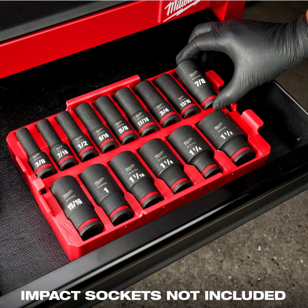 Milwaukee SHOCKWAVE Impact Duty Socket 1/2 Dr 15pc Tray Only - Ascmtools