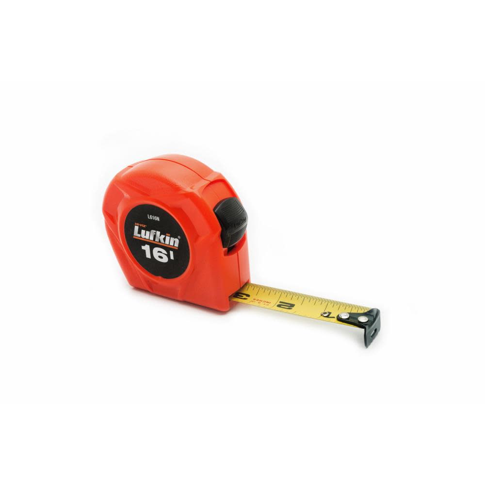 Crescent Lufkin Tape Measure 3/4 In. x 16 Ft. Hi-Viz Orange Power Return - Ascmtools