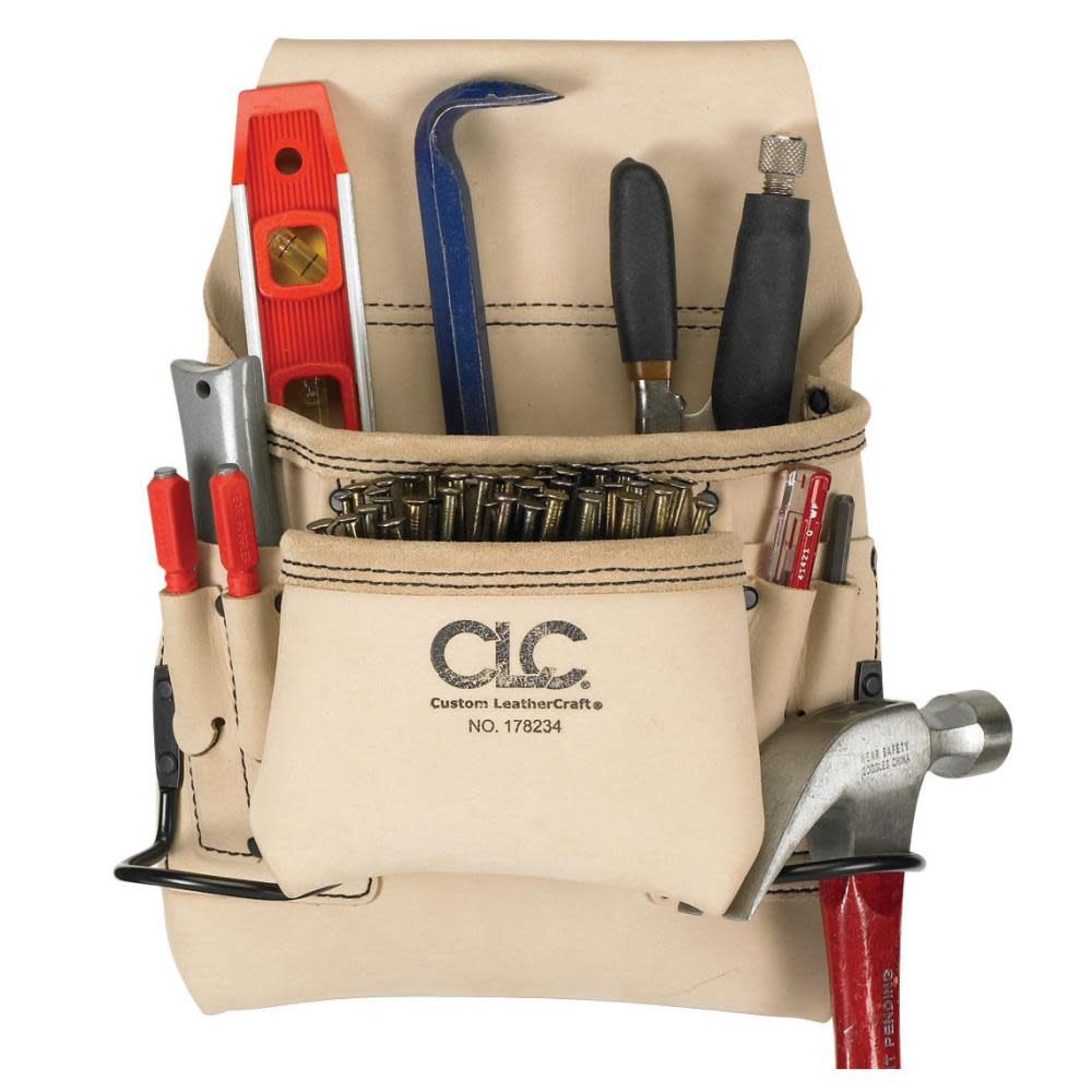 CLC 8 Pocket Leather Carpenter Bag - Ascmtools