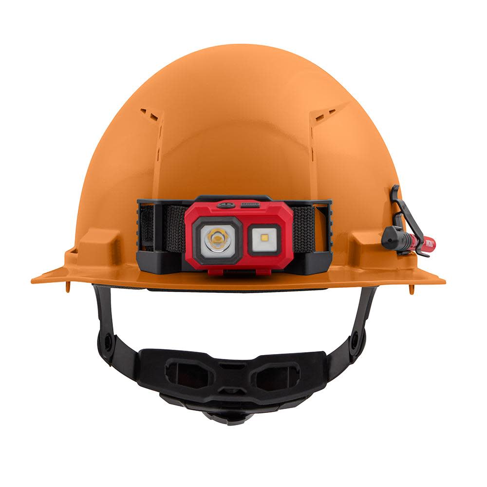 Milwaukee Orange Front Brim Vented Hard Hat with 6pt Ratcheting Suspension Type 1 Class C - Ascmtools