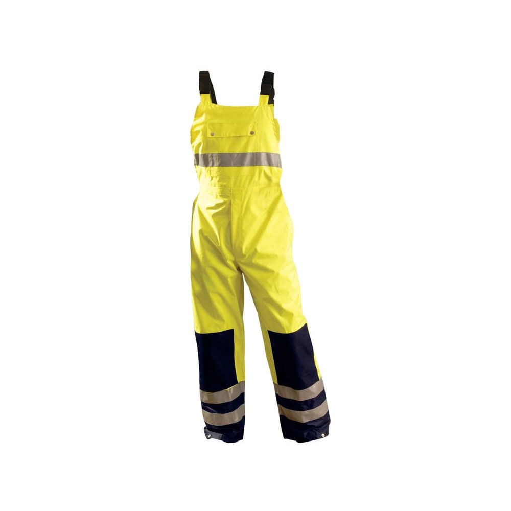 Occunomix Hi-Vis Yellow Class E Premium Breathable Bib Pants Medium - Ascmtools