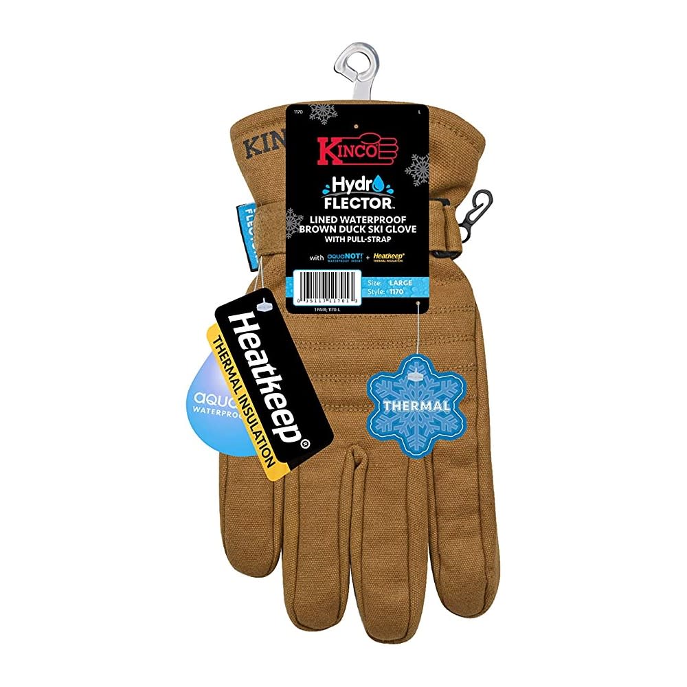 Kinco Brown HydroFlector Waterproof Duck Ski Glove Large - Ascmtools