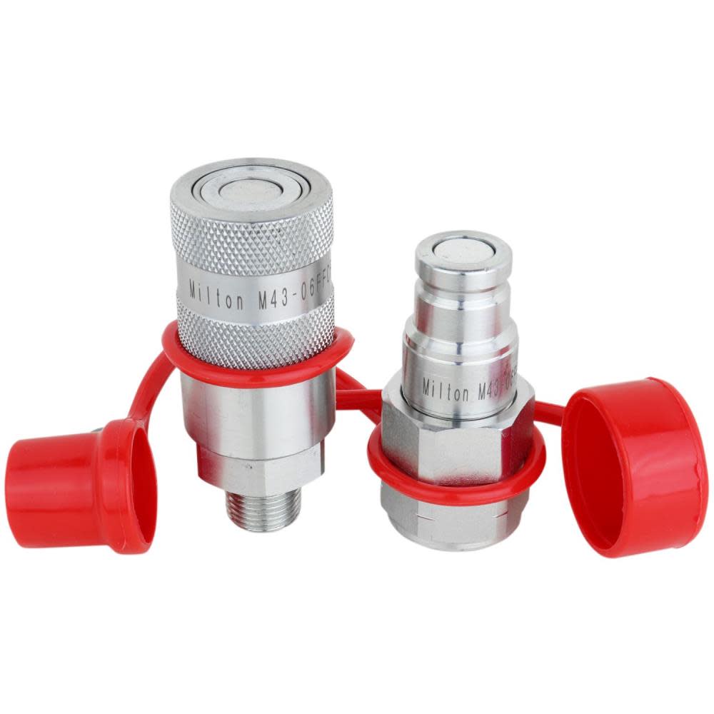 Milton 3/8″ NPTF Hydraulic Flush Face Coupler Complete Set - Ascmtools